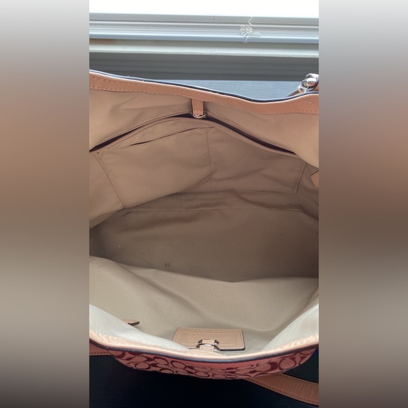 Coach Signature Devin Shoulder Bag - Brown with Blue and Yellow Stripe - Picture 6 of 9